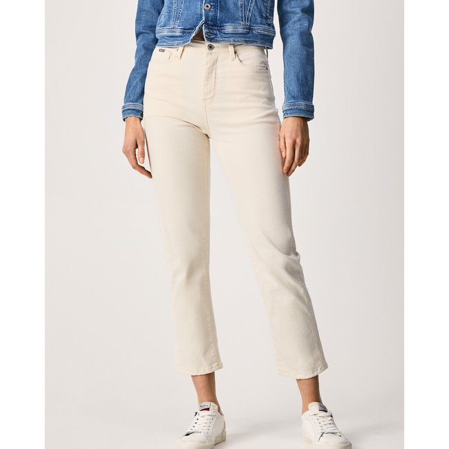 Джинсы со средней посадкой, 7/8, Slim Dion экрю PEPE JEANS