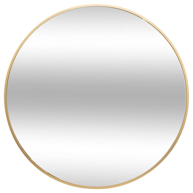 Miroir rond cadre en métal 70cm ALICE Couleur doré <span itemprop=