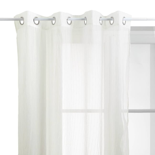 Voilage rayures texturées MILA blanc <span itemprop=
