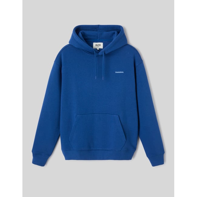 Sweat borderie poitrine bleu foncé <span itemprop=
