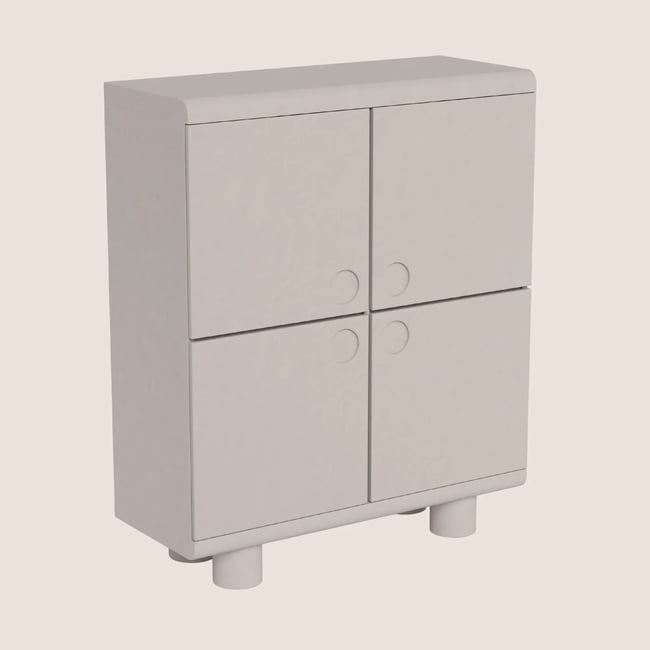 Buffet haut design 4 portes gris L100 - MAGDA Couleur gris <span itemprop=