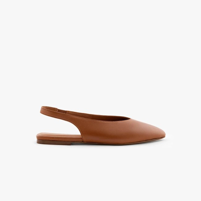 Slingback Cuir lisse MARIANA cognac <span itemprop=