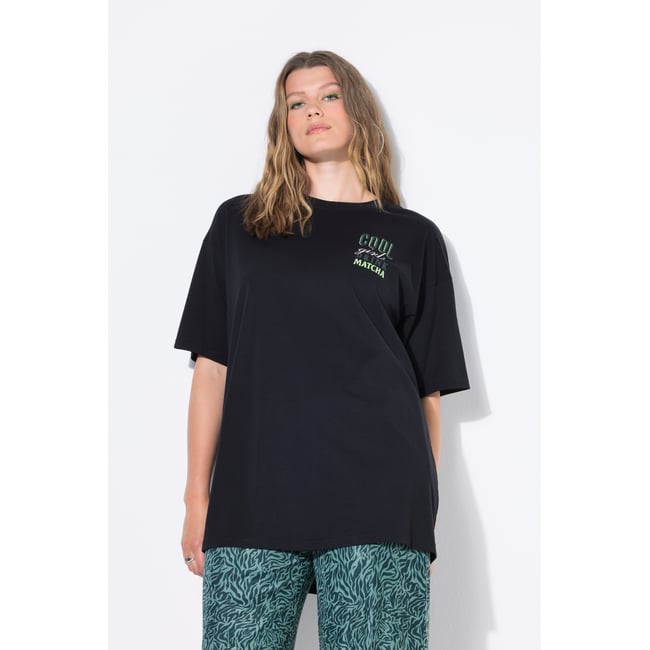 T-shirt oversize à message blanc cassé <span itemprop=