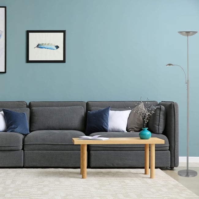 Lampadaire    lumière chaude  ROSANNA Couleur argenté <span itemprop=