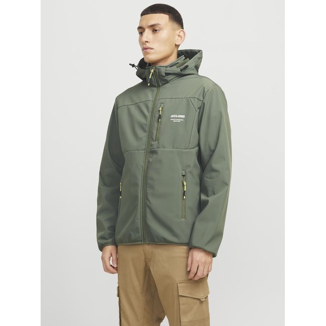 Manteau softshell JACK & JONES agave green <span itemprop=