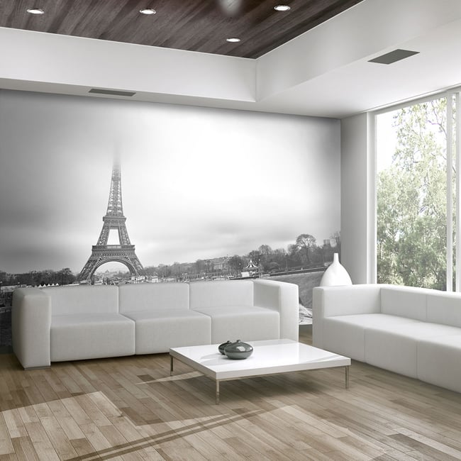 Papier peint intissé panoramique Ville et Architecture Paris: Tour Eiffel Couleur noir <span itemprop=