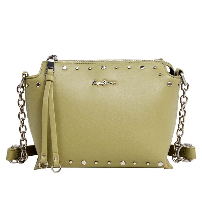 Sac Bandoulière En Similicuir verte herbe <span itemprop=