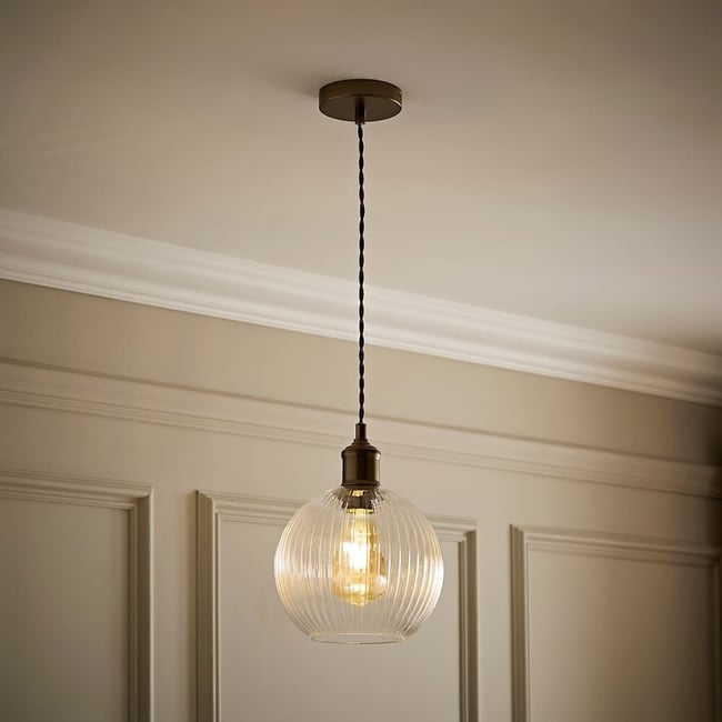 Maddy Pendant Light with Filament Bulb, brushed brass, ÉDITÉ