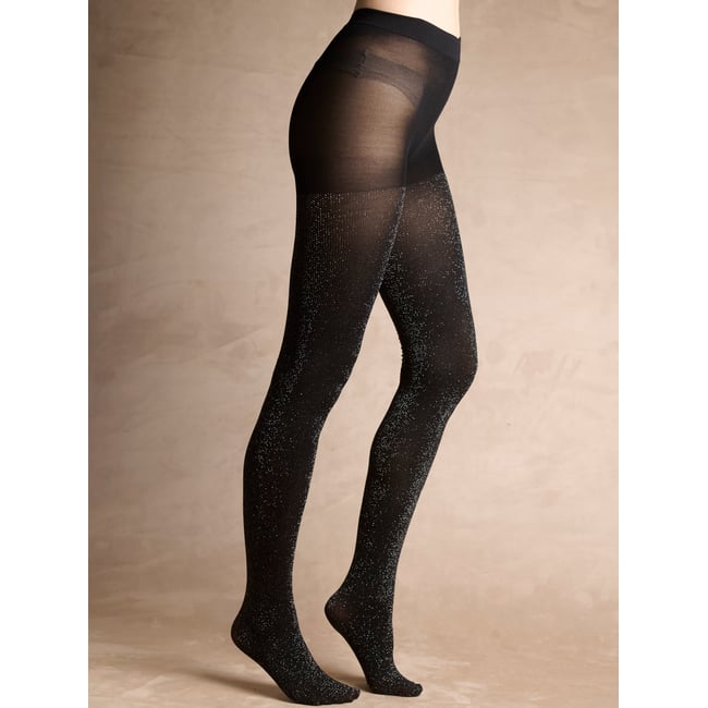 Lot 2 paires collants pailletés argentés noir <span itemprop=