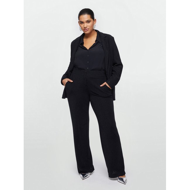 Pantalon en jersey fil textile noir <span itemprop=