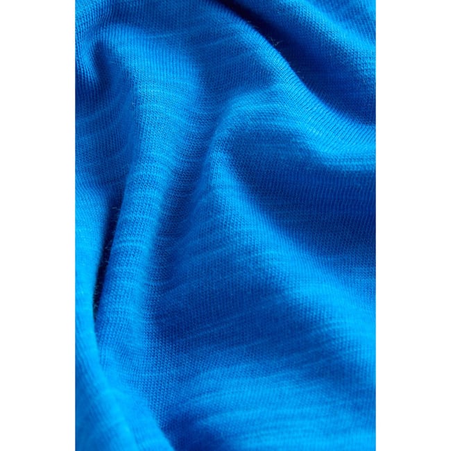 Haut manches courtes en dentelle 100 % coton feuille bleue/verte <span itemprop=