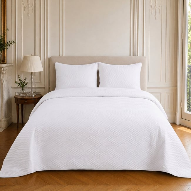 Parure de lit en polyester bicolore terracotta, NAZIM - C DESIGN HOME TEXTILE