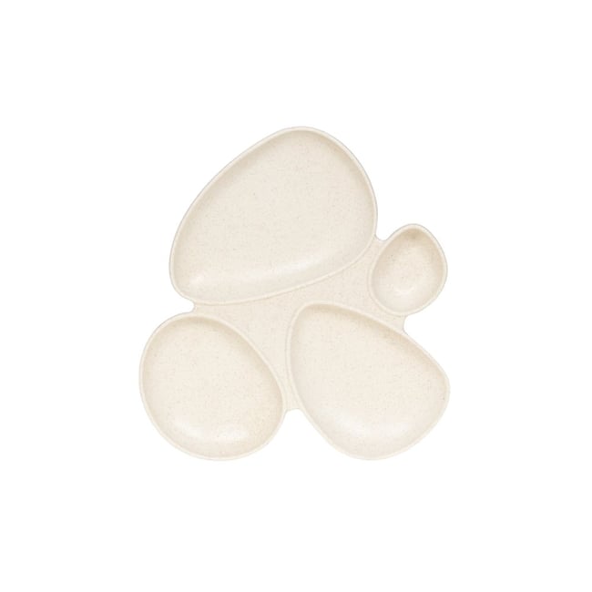 Plat apéritif 4 compartiments Dipsa  26x23 cm Couleur crème / ivoire <span itemprop=