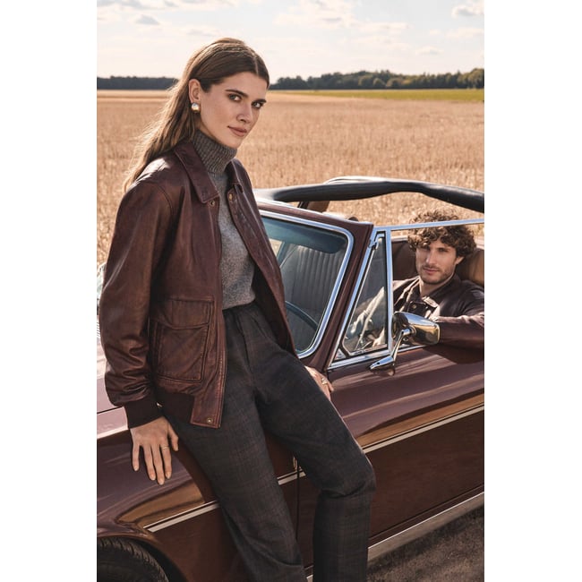 Maison 123 BLOUSON SEDUCTEUR BL CUIR rouge <span itemprop=