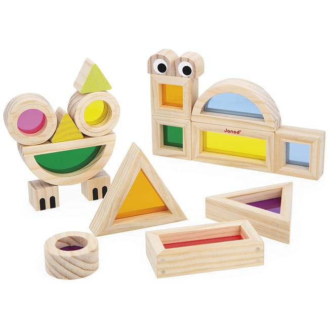 Jeu sensoriel Blocs translucides multicolore <span itemprop=
