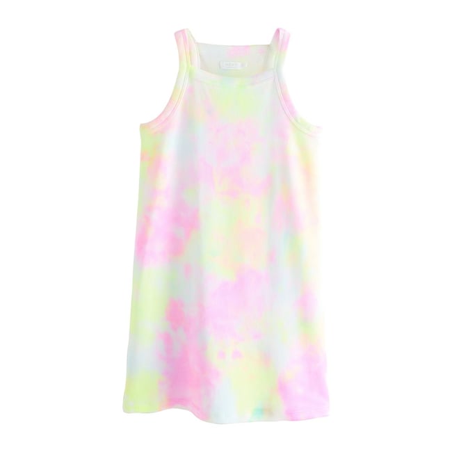 Robe côtelée à dos nageur multi tie-dye <span itemprop=