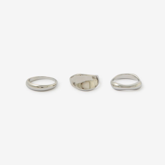 Set de 3 bagues argentées v019844 <span itemprop=
