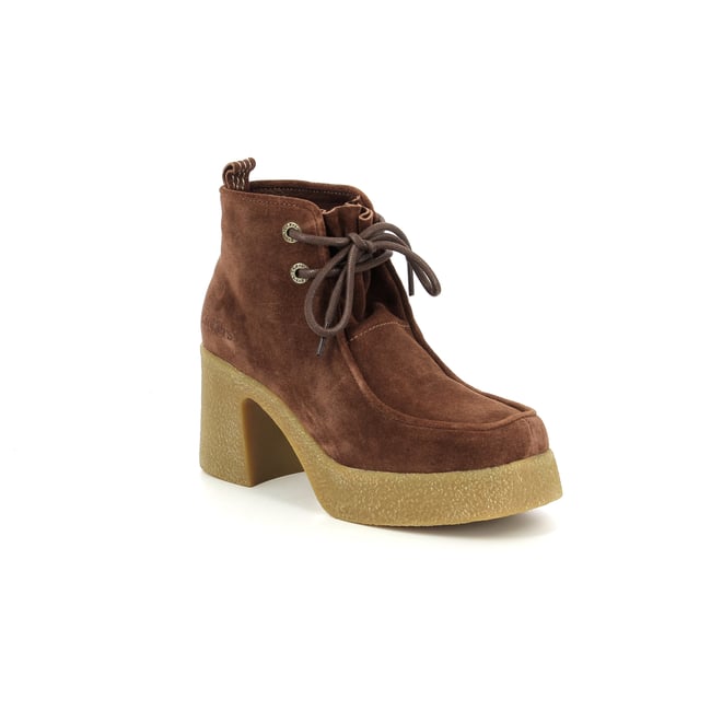 Bottines En Cuir Marron Clair Atrai - Taille 40 EU, Talons 2-7cm, Occasion Bon état (talons Usés) - Style Bottillon