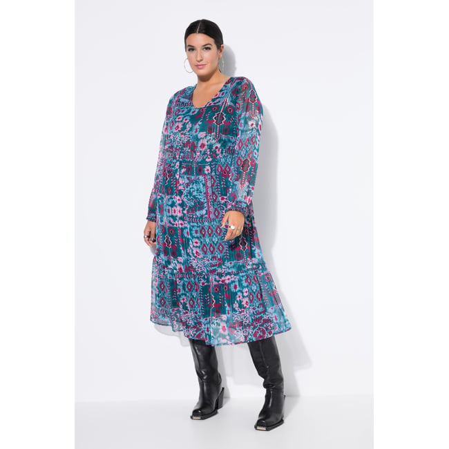 Robe midi doublée mûres <span itemprop=
