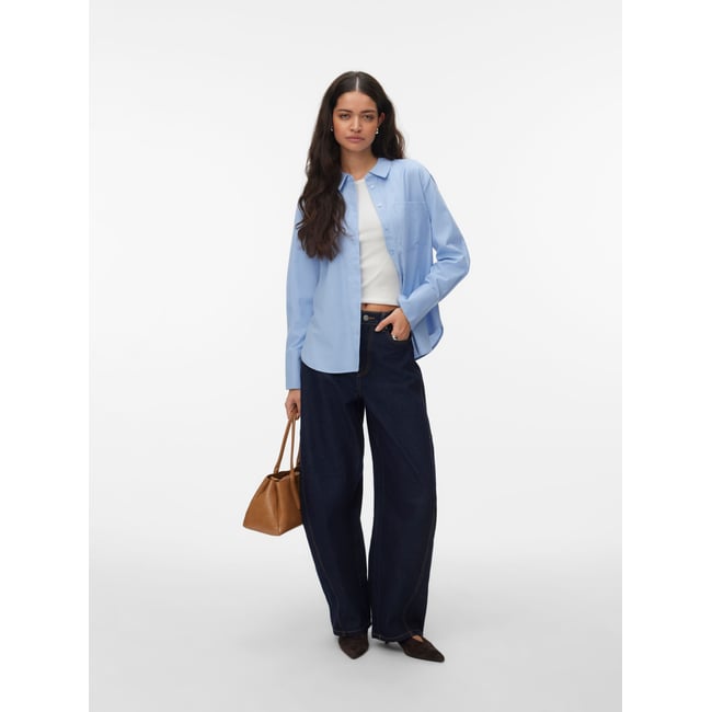 Chemise rayée manches longues bleue - brunnera blue 1 <span itemprop=