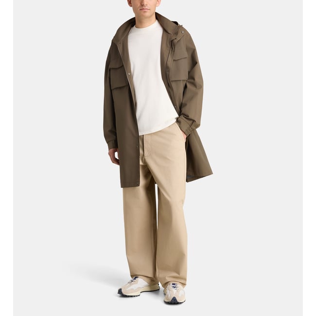 Parka longue tarklit à capuche marron gris <span itemprop=