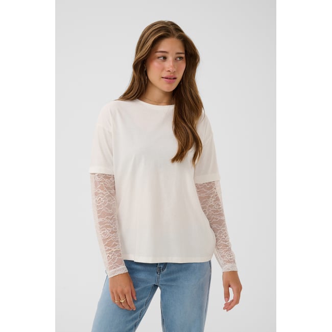 T-shirt à manches longues blanc snow white <span itemprop=