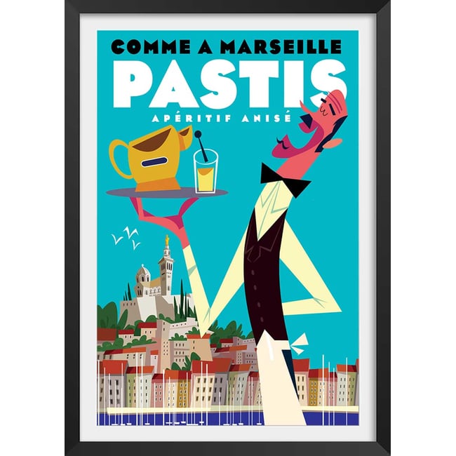 Poster un pastis sur le vieux port - HEXOA