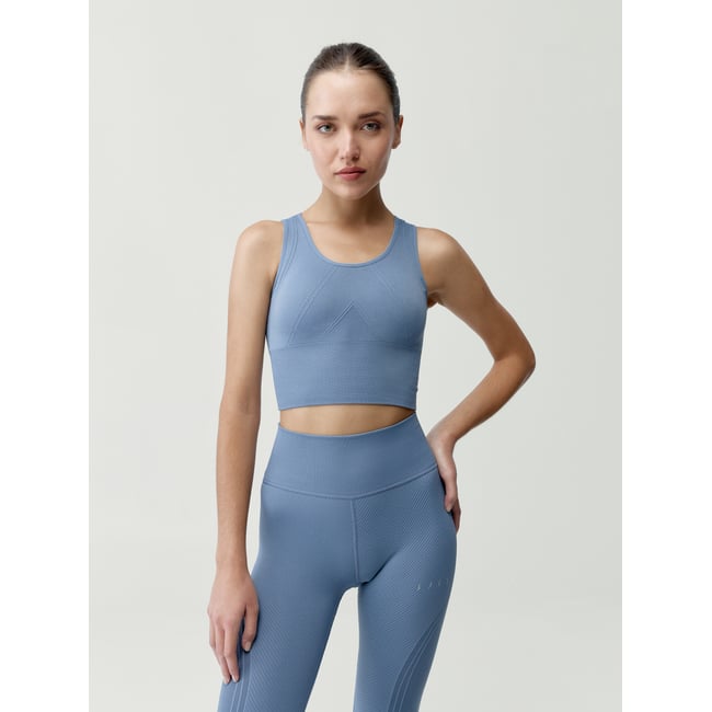 Brassière de Sport Seamless Fixation Moyenne MANDIRA gris anthracite <span itemprop=