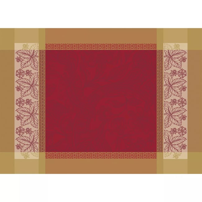 Set pur coton antitache ALEXANDRIA rubis <span itemprop=