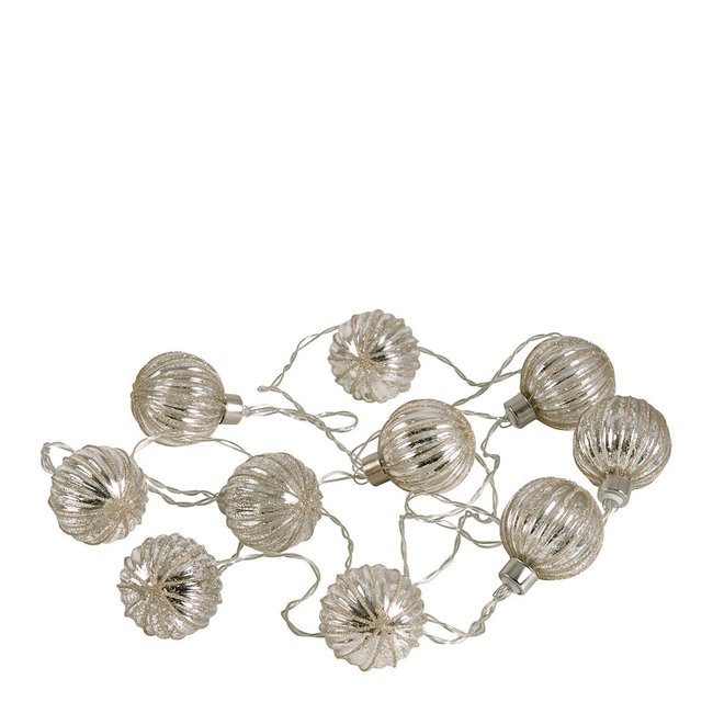 Guirlande lumineuse LED boules argentées Couleur argent <span itemprop=