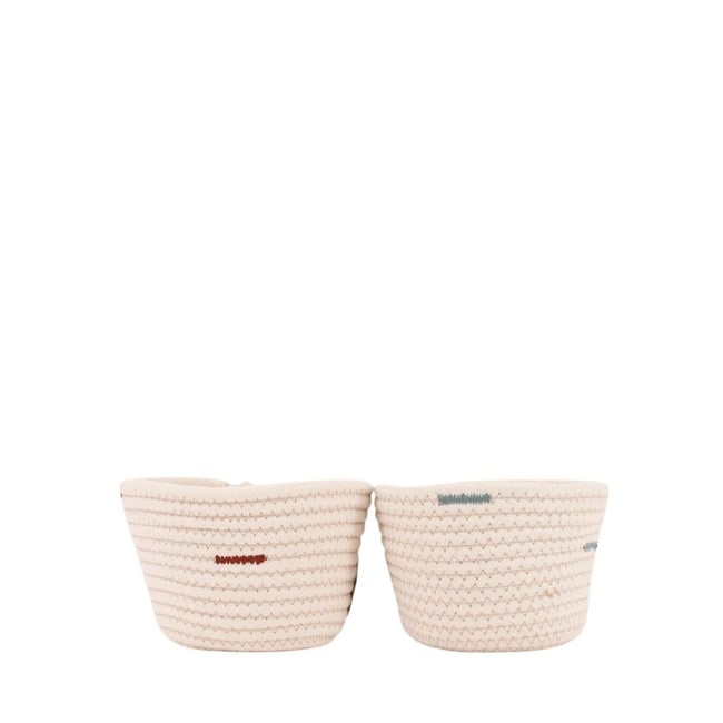 Lot de 2 paniers en corde 11x16cm Couleur blanc <span itemprop=