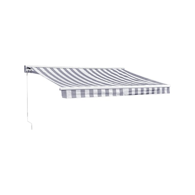 Store banne, semi-coffre, 2,95x2,5m, SAULE blanc, gris, blanc <span itemprop=