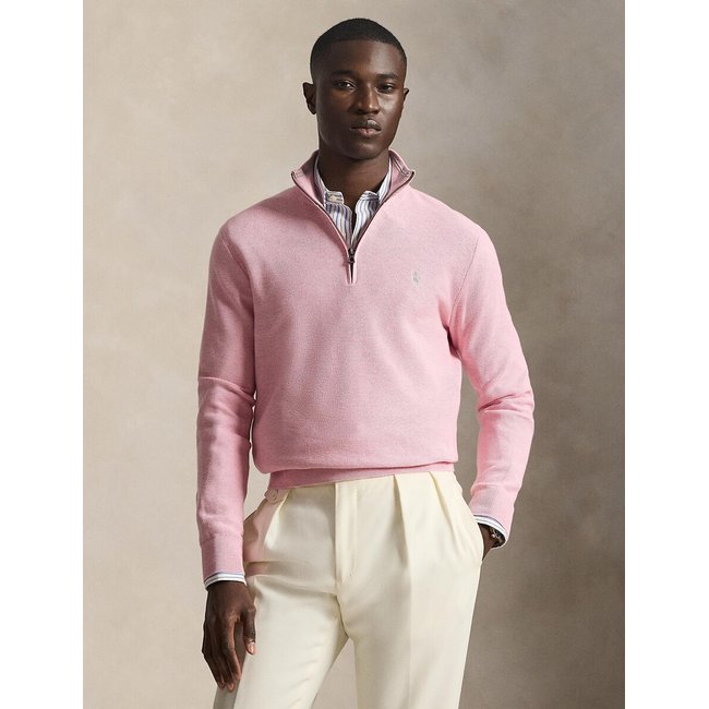 Pull demi-zippé en coton piqué - POLO RALPH LAUREN