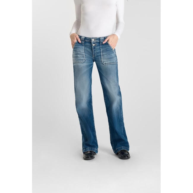 Jeans flare , longueur 34 blue <span itemprop=