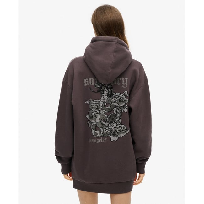 Robe à capuche avec strass effet tatouage - SUPERDRY