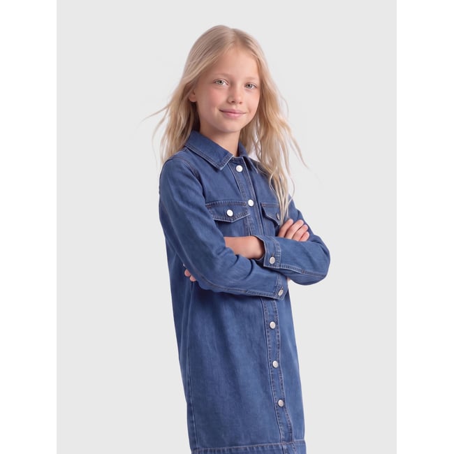 Robe En Denim medium blue denim <span itemprop=