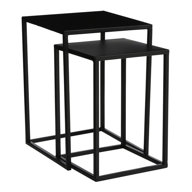 Lot de 2 tables d'appoint GOA Couleur noir <span itemprop=