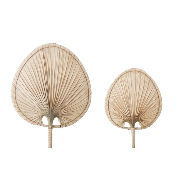 Eventail décoration murale palmier  OUMOU (set de 2) Couleur beige <span itemprop=
