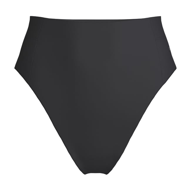 Bas de maillot de bain uni à taille haute SOLID noir <span itemprop=