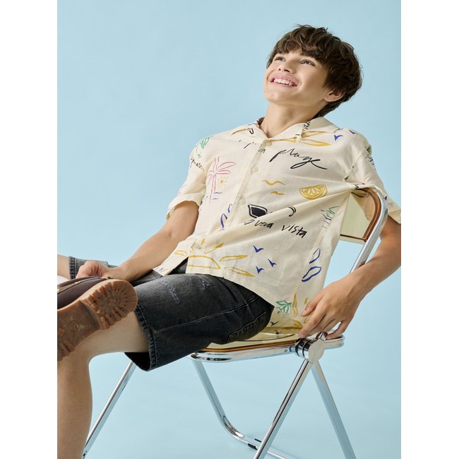 Chemise De Vacances OSJLUKE Chemise de vacances antique white <span itemprop=