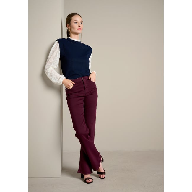 Pantalon bootcut multi-tailles bordeaux wine <span itemprop=
