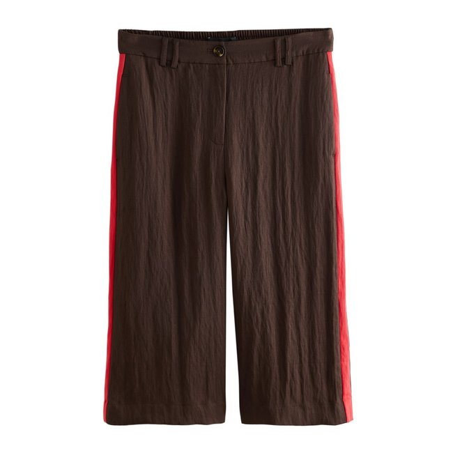 Bermuda habillé à rayures latérales marron chocolat <span itemprop=