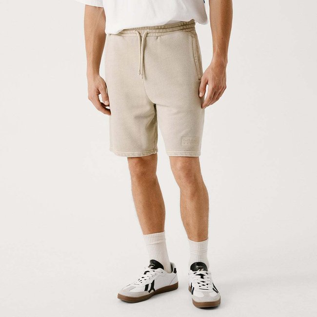 Rbr Bermuda Coupe Décontractée En Molleton beige <span itemprop=