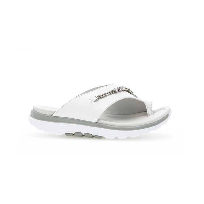 Mules en  à talon compensé blanc <span itemprop=