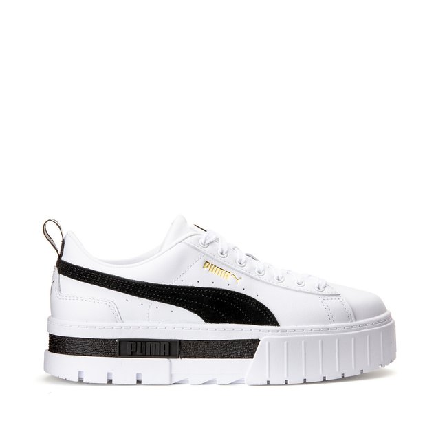 Sapatilhas em pele, Mayze branco <span itemprop=