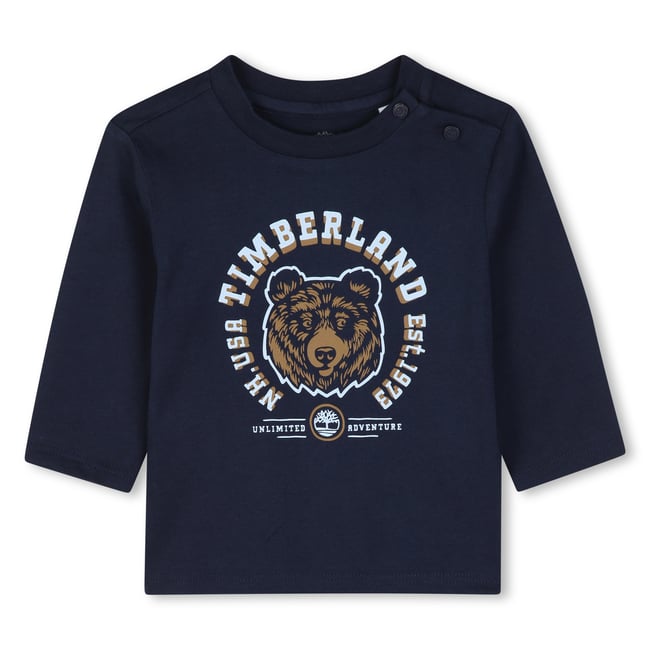 Tee-shirt manches longues bleu cargo <span itemprop=