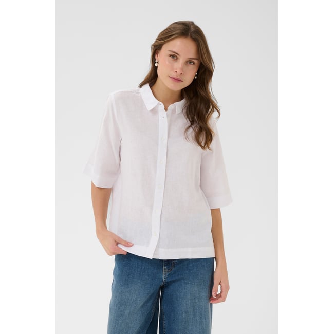 Chemise à manches courtes blanc spring gardenia <span itemprop=