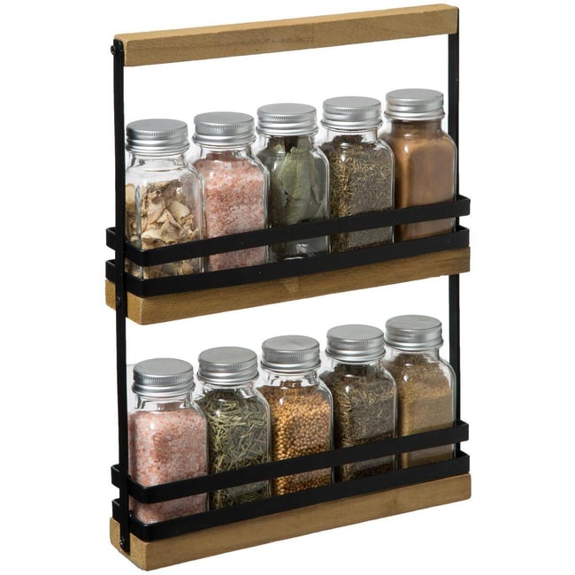 Support 10 pots à épices BLACKWOOD multicolore <span itemprop=