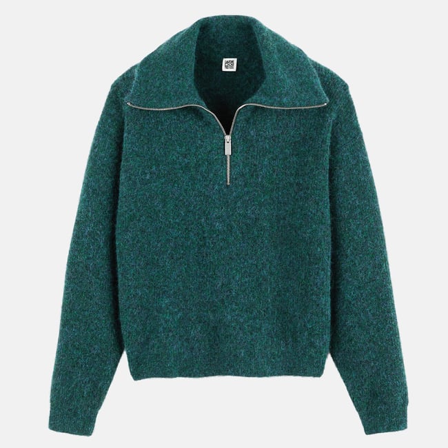 Pull à col camionneur  vert émeraude <span itemprop=