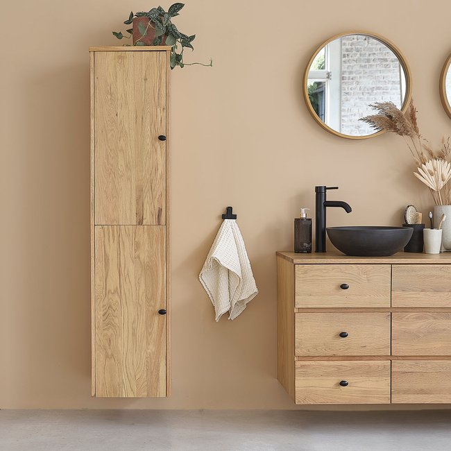 Colonne en chêne massif suspendue  ERNEST Couleur naturel <span itemprop=